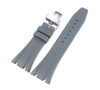 SSNAWBA Bracelet en caoutchouc de 26 mm compatible avec Audemars Piguet Royal Oak 15400 15703 - Boucle papillon camo homme - Bracelet de rechange compatible avec AP, Papillon gris, 26mm
