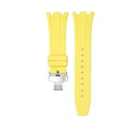 SSNAWBA Bracelet en caoutchouc fluoro compatible avec Audemars Piguet Royal Oak 15400 15500 26331 avec boucle papillon pour homme - Bracelet de rechange souple FKM compatible avec AP 26 mm, 26mm