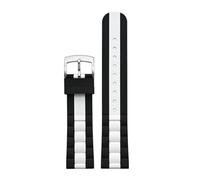 SSNAWBA Bracelet en silicone haute résistance compatible avec Swatch X Blancpain Fifty Fathoms 22 mm for hommes et femmes, bracelet de montre en caoutchouc étanche for sport de plongée(Black white)