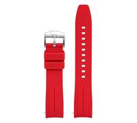 SSNAWBA Bracelet en silicone liquide compatible avec Omega X Swatch MoonSwatch 20 mm extrémité incurvée à dégagement rapide for homme et femme - Bracelet de rechange compatible avec Seamaster 300(Red)