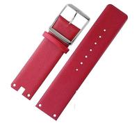 SSNAWBA Bracelets de montre compatibles avec CK K94231 K9423101, en cuir souple et résistant, for montre Calvin Klein 22 mm(Red-silver)