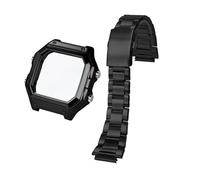 SSNAWBA Kit de conversion en métal AE1200 - Boîtier en acier 304 de qualité supérieure + lunette + joint en verre compatible avec Casio AE-1200WH Mod, accessoires de montre DIY(Black case-band)