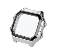 SSNAWBA Kit de conversion en métal AE1200 - Boîtier en acier 304 de qualité supérieure + lunette + joint en verre compatible avec Casio AE-1200WH Mod, accessoires de montre DIY(Silver black case)