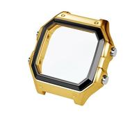 SSNAWBA Kit de conversion en métal AE1200 - Boîtier en acier 304 de qualité supérieure + lunette + joint en verre compatible avec Casio AE-1200WH Mod, accessoires de montre DIY(Gold case)