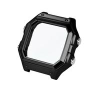 SSNAWBA Kit de conversion en métal AE1200 - Boîtier en acier 304 de qualité supérieure + lunette + joint en verre compatible avec Casio AE-1200WH Mod, accessoires de montre DIY(Black case film)