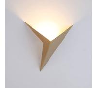 SSNCcNC 3W LED d'or Appliques murales Créatif Triangle Applique 3000K Minimaliste Lampe de chevet chambre à coucher fer à repasser Eclairage mural le salon couloir Escaliers Applique murale