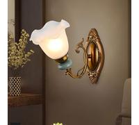 SSNCcNC Américain Un verre Applique À l'intérieur Simple Applique fer à repasser chambre Lampe de chevet Ancien Spot mural éclairage salon balcon escalier décoration Eclairage mural douille E27