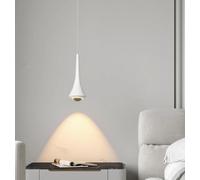 SSNCcNC Blanc, LED Minimalism Modern Bedroom Bedside table Pendant light Creative design Dining room lamp 7W Warm light 3000K Living room Stairs loft 8.3 * 23CM