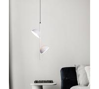 SSNCcNC Blanc, LED Nordique Minimalisme Lampe pendante Moderne Chambre à coucher Suspension de table de nuit Lampe de salle à manger 10W Lumière neutre 4500K Salle de séjour
