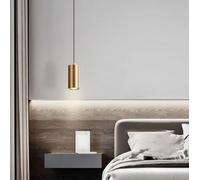 SSNCcNC Chambre à coucher Table de chevet Luminaire suspendu Moderne Pendentifs Spot de plafond LED 5W Minimalisme Salle à manger cuisine Lampe suspendue 3000K salon 6 * 11cm,D'or