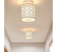 SSNCcNC couloir balcon Plafonnier Minimaliste conception 1-flamme blanche Plafonnier Abat-jour en fer Ø15x19cm Créatif salle de bains chambre cuisine salon Éclairage zénithal E27