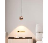 SSNCcNC D'or, LED moderne Chambre à coucher Table de nuit Lampe suspendue Design créatif Minimalisme 7W Lumière chaude 3000K Salle de séjour Escalier grenier Salle à manger