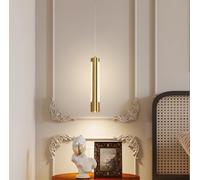 SSNCcNC D'or, LED Moderne Lampe pendante Design créatif Table de chevet Minimalisme Lampe pendante 10W Lumière chaude 3000K Salle de séjour Chambre à coucher Escalier grenier Salle à manger