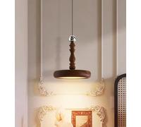 SSNCcNC Grain de bois Vintage Chambre à coucher Lampe suspendue Table de chevet Moderne Minimalisme Lampe de salle à manger 12W Design créatif Lumière tricolore Salon Loft Ø20cm