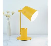SSNCcNC Jaune, Lampe de bureau E27 Simple Ancien lampe de table Bureau Étudier Liseuse Avec porte-stylo Rétro enfants chambre à coucher Lampe de chevet métal Nocturne H38 * D12CM
