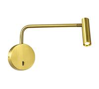 SSNCcNC Lampe de chevet Avec interrupteur LED 3W Liseuse murale Moderne Applique Tournant et pivotant 4000K lampe de lecture Aluminium Chambre à coucher Bureau,D'or