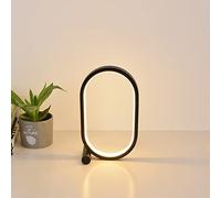 SSNCcNC Lampe de table Minimaliste ovale Lampe de chevet Moderne chambre Lampe de Bureau 3 couleurs et gradation en continu Petit Veilleuse pour salon garderie 25 * 15cm,Noir