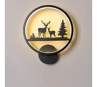 SSNCcNC LED 20W Applique conception de cerf à l'intérieur Appliques murales Rond Moderne 3000K Décoration lampe de chevet Pour Le salon Chambre à coucher Escalier couloir Garderie