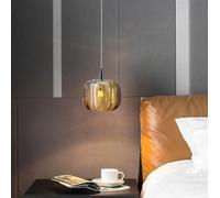 SSNCcNC LED table de chevet Lampe pendante Moderne Cristal Minimalisme Chambre à coucher Lampe suspendue Chandelier Lumière neutre 4500K salon salle à manger cuisine,B