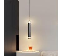 SSNCcNC Noir, LED Moderne Lampe pendante Design créatif Minimalisme Table de chevet Lampe pendante 7W Lumière neutre 4500K Chambre à coucher Chambre à coucher Escalier Loft Salle à manger