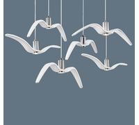 SSNCcNC nordique Mouette Lampe suspendue Design moderne Lampe à suspension LED Salle à manger Table de chevet 1 flamme Chambre Plafonnier Créatif Le salon Grenier Bar Café cuisine,B
