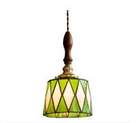 SSNCcNC Verre Bois Lampe de salle à manger Style français Vintage Lampe pendante Design créatif Moderne Chambre à coucher Table de chevet Suspension E27 Salon Loft 14.5 * 11cm