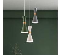 SSNCcNC Vert, nordique Lampe suspendue chambre salle à manger Lampe à suspension 1-flamme Moderne Simple métal bois Lampe à suspension Douille E27 Pour Grenier café bar cuisine Salon Ø12 * H28CM