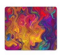 SSOIU Chaotic Waves Tapis de souris coloré arc-en-ciel avec violet, fuchsia, rose, rouge, orange, or, bleu, tapis de souris de jeu en caoutchouc antidérapant 240 x 200 x 3 mm