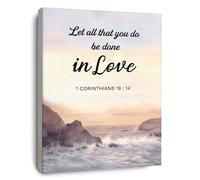 SSOPTMCB 1 Corinthians 16:14 Wall-Art, Let All You Do Be Done in Love, Christian Bible Verse Print, Inspirational Gift(Framed,16x24inch(40x60cm))
