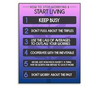 SSOPTMCB Affirmation Canvas Painting Motivational Wall-Art Stop Worrying Embrace Life Home Decor Poster(Framed,16x24inch(40x60cm))