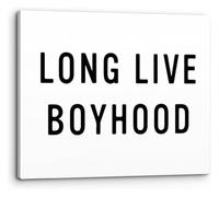 SSOPTMCB Bedroom Decor Long Live Boyhood Wall-Art Minimalist Black White Canvas Painting Nursery Play Room(Framed,08x12inch(20x30cm))