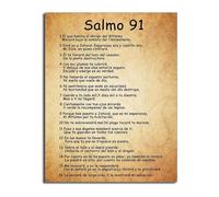 SSOPTMCB Bible Verse Art Psalm 91 Painting Canvas Print for Christian Home Decor Modern Wall-Art with Message of Peace Living Room (Framed,12x18inch(30x45cm))