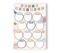SSOPTMCB Boho Birthday Bulletin Board Set: Confetti-Themed Birthday Chart, Calendar & Poster. All-in-One Classroom Décor for Celebrating Every Student in Style.(Framed,08x12inch(20x30cm))