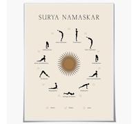 SSOPTMCB Boho Sun & Yoga Pose Wall-Art - Mandala Inspired Canvas Print, Spiritual Decor for Yoga Studio, Room, Bohemian Home(Unframed,08x12inch(20x30cm))