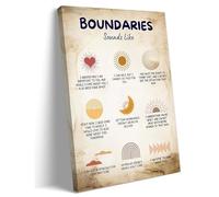 SSOPTMCB Boundaries Sound Like Poster Self Love Wall-Art Motivational Quote Print Inspirational Canvas Picture for Living Room Home Decor