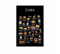 SSOPTMCB Caribbean Food Art Poster - Cuban Kitchen Wall Decor with Salsa Music Motif, Vibrant Home Artwork for Living Room(Unframed,12x18inch(30x45cm))
