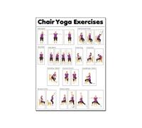 SSOPTMCB Chair Yoga for Seniors Poster - Gentle Seated Poses with Step-by-Step Illustrations, Safe Exercise Guide Wall-Art for Home, Bedroom, or Living Room(Unframed,08x12inch(20x30cm))