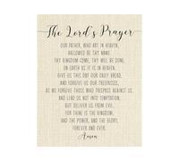 SSOPTMCB Christian Home Decor The Lords Prayer Inspirational Quote Scripture Print Wall-Art Gift(Framed,16x24inch(40x60cm))