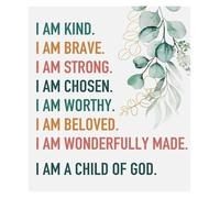 SSOPTMCB Christian Identity Poster for : I Am a Child of God - Uplifting Scripture Wall Decor for Shower, Baptism, Birthday Gift(Unframed,16x24inch(40x60cm))