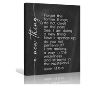 SSOPTMCB Christian Wall-Art Isaiah 43 18-19 Bible Verse Canvas Print Scripture Decor for Home Office Bedroom Bathroom Kitchen Modern Aesthetic Gift(Framed,12x18inch(30x45cm))