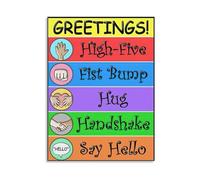 SSOPTMCB Classroom Greetings Poster Social Emotional Learning Tool for Teachers Behavior Management Educational Wall Decor(Unframed,08x12inch(20x30cm))