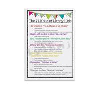 SSOPTMCB Classroom Habits Poster Motivational Wall-Art for Elementary Teachers Character Education Canvas Print School Decor (Framed,16X24inch(40X60cm))