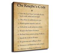SSOPTMCB Code of Chivalry Poster Knight's Duty Motivational Quotes Canvas Wall-Art for Game Room Study Office Bedroom(Unframed,12x18inch(30x45cm))