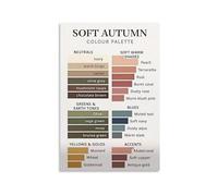 SSOPTMCB Color Theory Poster Warm Neutral Color Palette Soft Autumn Earth Tones Chart Interior Design Fashion Wall-Art for Studio Decor(Framed,08x12inch(20x30cm))