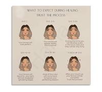 SSOPTMCB Cosmetic Tattoo Aftercare Reference Chart After Procedure Care Poster Canvas Art for Salon Wall Decor(Framed,08x12inch(20x30cm))