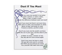SSOPTMCB Cottagecore Dust Poem Poster Simple Life Philosophy Canvas Wall-Art for Cozy Bedroom and Farmhouse Kitchen(Framed,12x18inch(30x45cm))