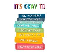 SSOPTMCB Counselor Office Must Have Poster It Is Ok To Be a Book Lover Mental Health Encouragement Classroom Wall Decor(Framed,12x18inch(30x45cm))