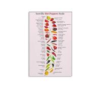 SSOPTMCB Culinary Educational Poster, Scoville Heat Scale & Pepper Guide, Reference Wall-Art for Cooking Class, Restaurant(Framed,08x12inch(20x30cm))