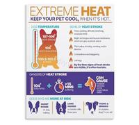 SSOPTMCB Dog First Heat Stroke Signs Educational Poster Canvas Art Print for Training Facility or Pet Friendly Bedroom(Unframed,12x18inch(30x45cm))