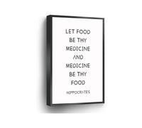 SSOPTMCB Educational Quote Poster Canvas Let Food Be Thy Medicine Historical Saying Wall-Art for Classroom Office Decor(Unframed,16x24inch(40x60cm))
